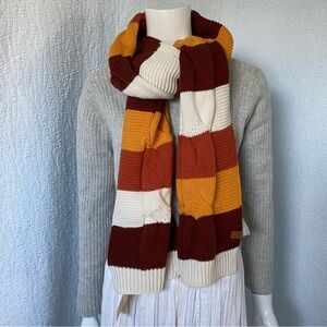 FRYE AND CO. Cable Knit Scarf in Brown, White, and Yellow NEW